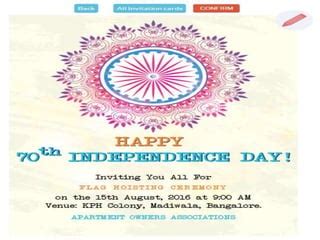 Free Indian Flag Hoisting Ceremony Invitation Cards | PPT