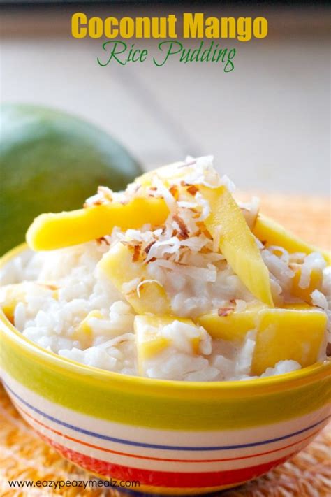 Coconut Mango Rice Pudding (Dairy Free) - Easy Peasy Meals