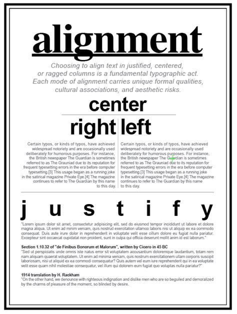 Choosing to align text in justified, centered, ALIGNMENT or ragged columns is a fundamental ...