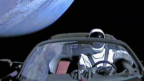 Tesla Roadster + Starman in Space, Orbiting Earth + Music: Mystery Sax by Kevin MacLeod | Tesla ...