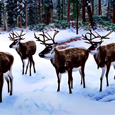 Reindeer in a Snowy Forest by ValkyrieEir on DeviantArt