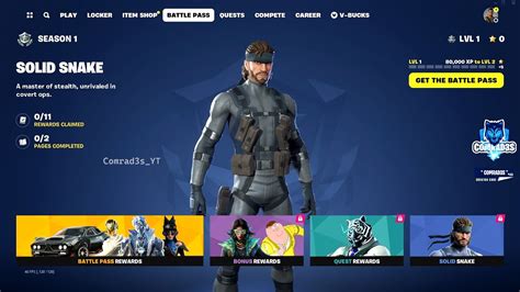 Fortnite Chapter 5 Season 1 Battle Pass Bonus Rewards, Quest Rewards and Solid Snake Full ...