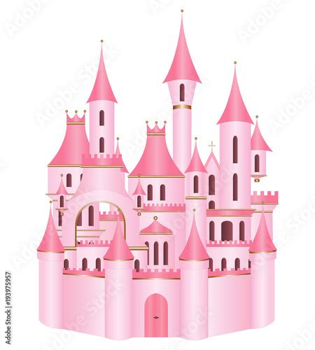 Pink princess castle vector Stock Vector | Adobe Stock