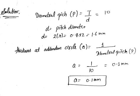 [Solved] A pitch circle radius for a spur gear is 0.8 in, the diametral... | Course Hero