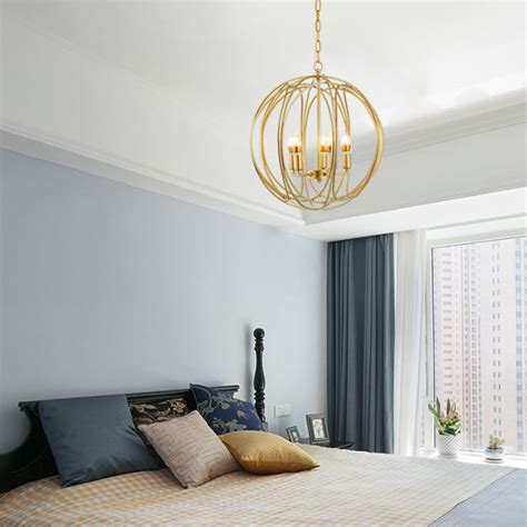 Mid-Century Modern 3 Lights Globe Chandelier for Bedroom Living Room Foyer Kitchen Lighting ...