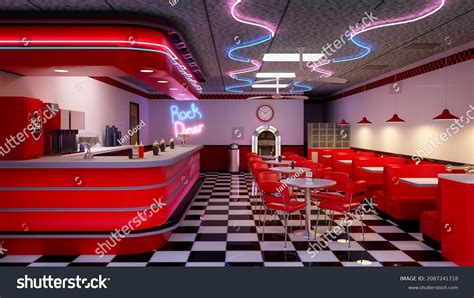 3d Rendering 1950s Vintage American Diner Stock Illustration 2087241718 | Shutterstock