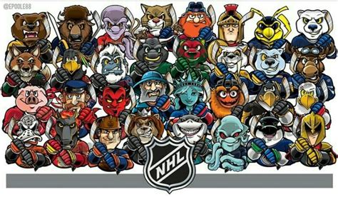 A new photo of all 32 Mascots of the NHL in Chibi size. #NHL # ...