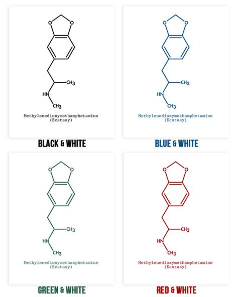 MDMA Molecule Ecstasy Poster Print Raver Gift MDMA Art | Etsy