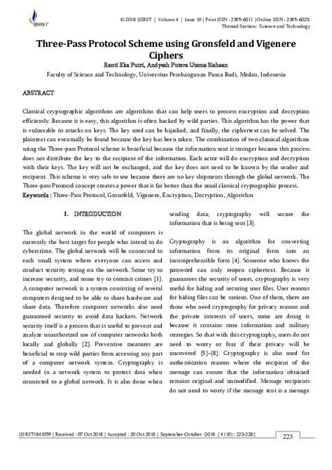 (PDF) Three-Pass Protocol Scheme using Gronsfeld and Vigenere Ciphers | Andysah Putera Utama ...