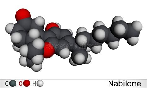 Nabilone Molecule. it is Synthetic Cannabinoid, Used As Antiemetic Drug ...