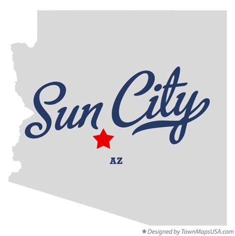 Map of Sun City, AZ, Arizona