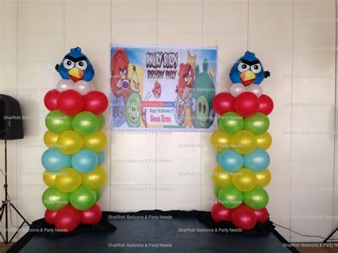 Angry Birds Balloon Decors | Party balloons, Balloon pillars, Balloons