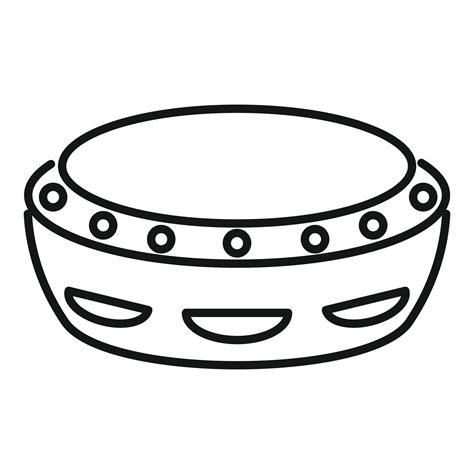 Musical tambourine icon outline vector. Music samba 15150430 Vector Art at Vecteezy