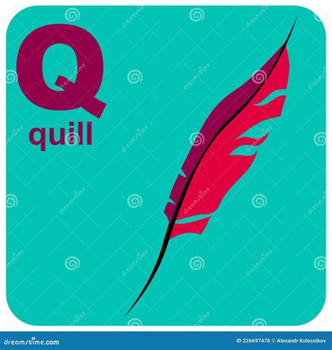 The Cube is an Alphabet with the Letter Q Quill. Vector Illustration on ...