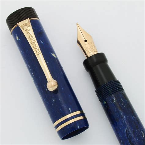 Parker Duofold Junior Fountain Pen - Blue Lapis, Medium (Excellent +, Restored) | Vintage ...