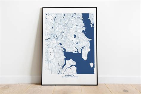 Warwick Rhode Island Map Pittsburgh Map Company - Etsy