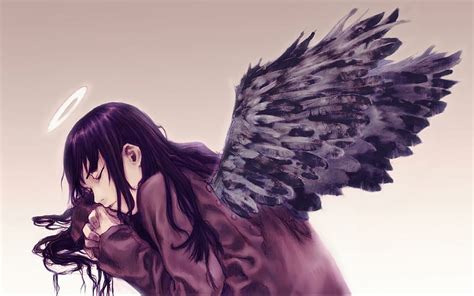 Sad Anime Angel Girl