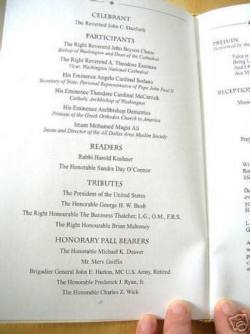 RONALD REAGAN FUNERAL 12 Page PROGRAM - White House | #37308743