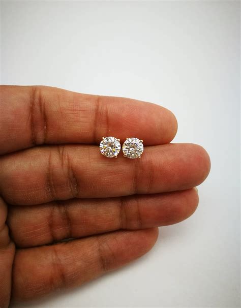 1 Ct Diamond Stud Earrings Women's Diamond Solitaire - Etsy