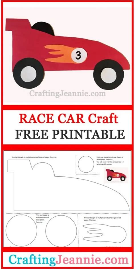 Paper Car Craft (Free Template) - Crafting Jeannie Crafting Jeannie