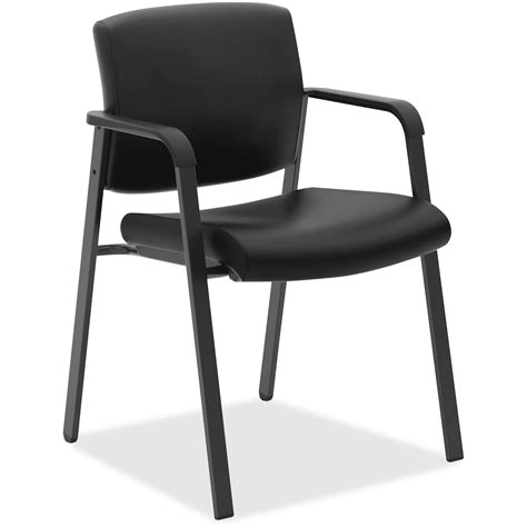 basyx VL605 Guest Reception Waiting Room Chair, Black Leather, with Arms, Metal Base - Walmart ...