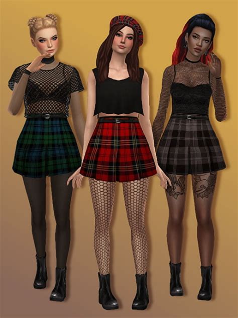 Pleated Mini Skirt Darker Plaid Edition at Trillyke » Sims 4 Updates