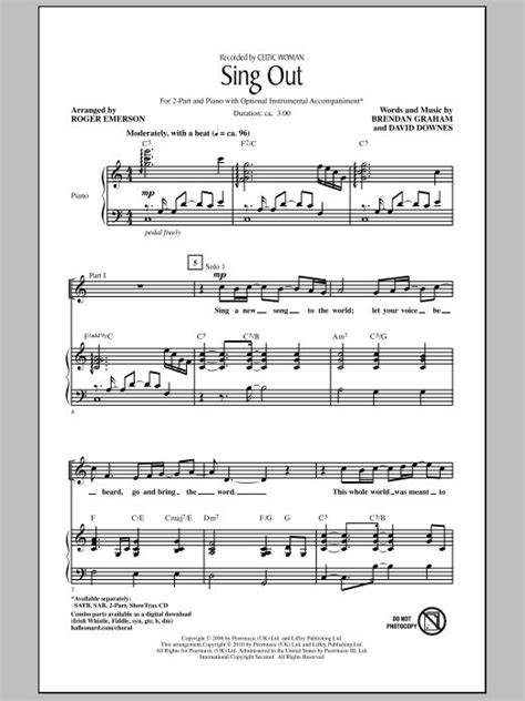 Roger Emerson Sing Out Sheet Music Notes, Chords in 2022 | Sheet music ...