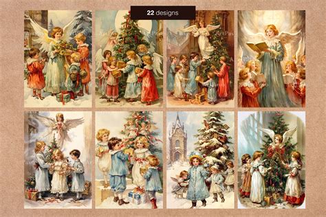 Vintage Angels Victorian Christmas Cards - Design Cuts