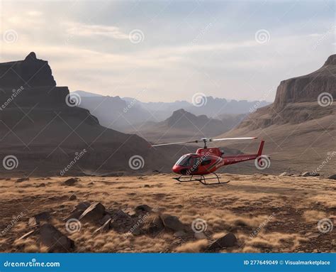 Rugged Helicopter Landing Zone in the Mountains Stock Illustration - Illustration of emergency ...