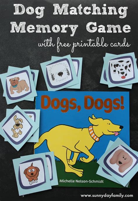 Dog Memory Game with Free Printable Cards | Pets preschool, Pets ...