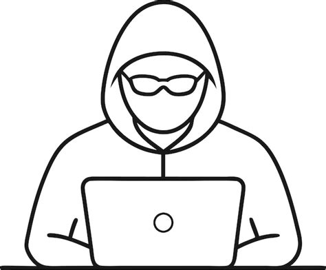 Premium Vector | Computer Single line drawing of a computer hacker ...