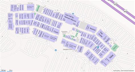 Philadelphia outlets map - Map of Philadelphia premium outlets (Pennsylvania - USA)