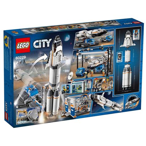 LEGO City Space Rocket Assembly & Transport Model Rocket Building Set with Toy Crane 60229 ...