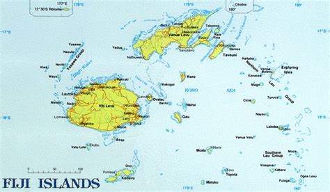 Fiji Islands map. Map of Fiji Islands | Vidiani.com | Maps of all countries in one place