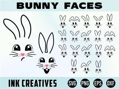 Bunny Face Svg, Bunny Face Png, Bunny Svg, Girl Bunny Face, Easter Svg ...