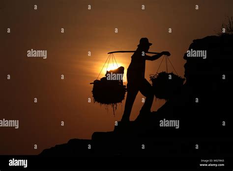 Silhouette Man Against Sunset Stock Photo - Alamy