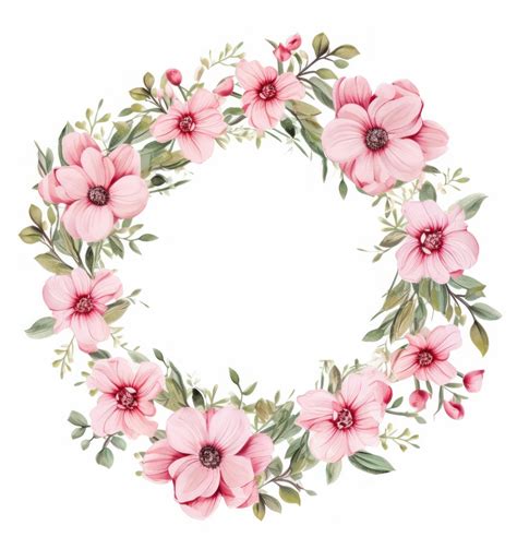 Premium AI Image | Watercolor floral wreath isolated