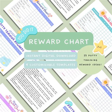 Reward Chart, Potty Reward Chart, Reward Chart for Kids, Children's Reward Chart Printable ...