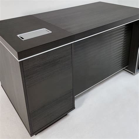 Modern Grey Oak Executive Office Desk with Built in Storage - BJS-X1514 ...
