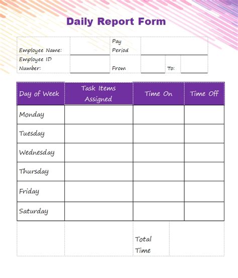 10+ Daily report template | Template Business PSD, Excel, Word, PDF