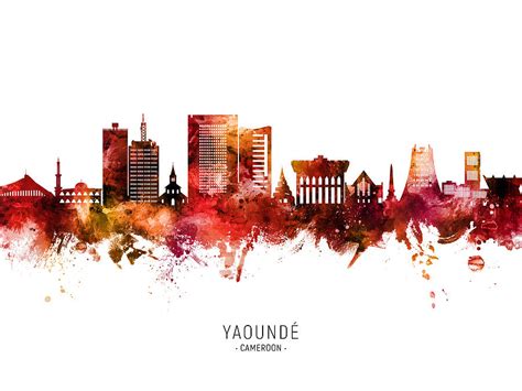 Yaounde Cameroon Skyline #22 Digital Art by Michael Tompsett - Pixels