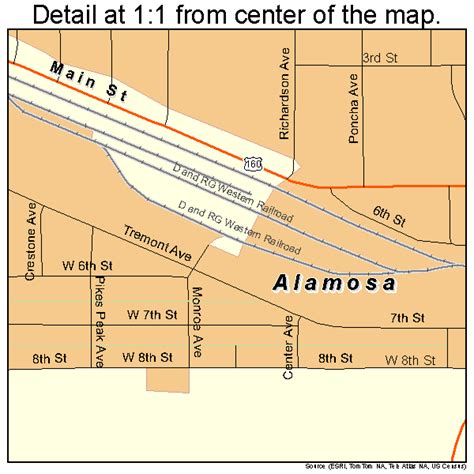 Alamosa Colorado Street Map 0801090