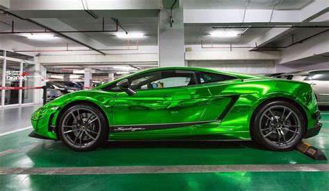 Green chrome exterior Lamborghini Gallardo Superleggera - CamaroCarPlace