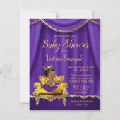 Purple Princess Baby Shower Invitations | Zazzle