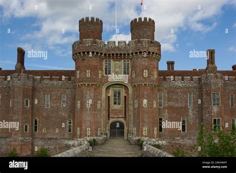 Brick built castle at Herstmonceux in East Sussex, England Stock Photo - Alamy