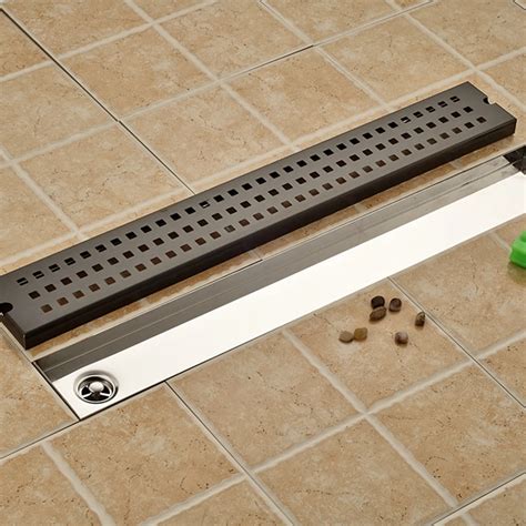 Grill Shape Black Drainer Floor Drain Square Bathroom Shower Grate Waste Drainer-in Drains from ...