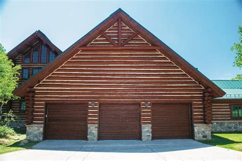 Garage Doors on Log Cabin - Rustic - Garage - Other - by PPG PROLUXE Wood Finishes