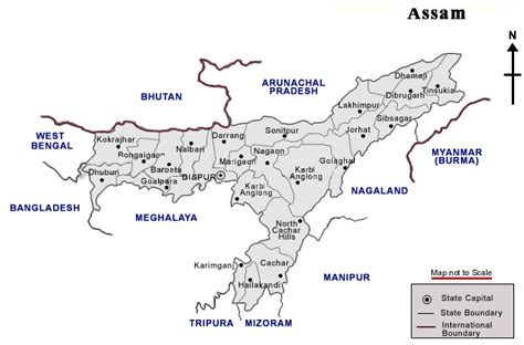 Map of Assam.. Brahmaputra River, India Map, Bhutan, Archaeological ...