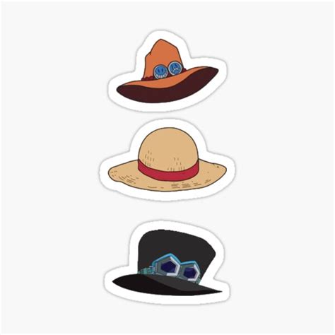 "Ace Luffy Sabo Hats" Sticker for Sale by Alluka-Zoldyckk | Redbubble