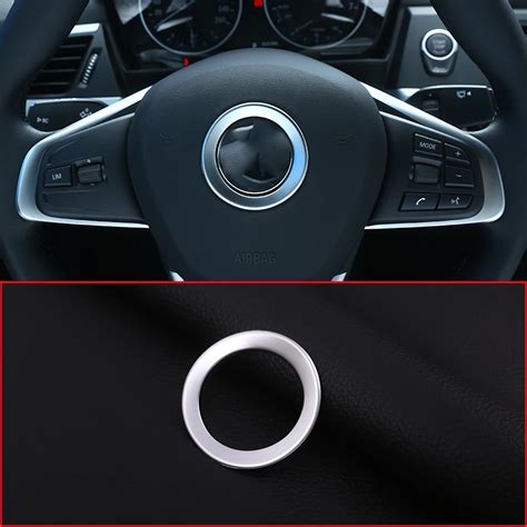 For BMW X1 F48 2016 2017 ABS Matte Chrome Steering Wheel Decoration Ring Trim Car Accessories ...